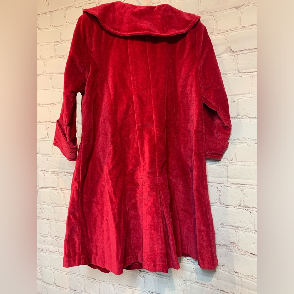 NEW April Cornell Cornelloki Raspberry Velvet Double Breasted Coat Size 2 - Picture 5 of 6